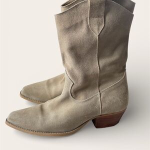 Made in Portugal Taupe Suede Heeled Boots